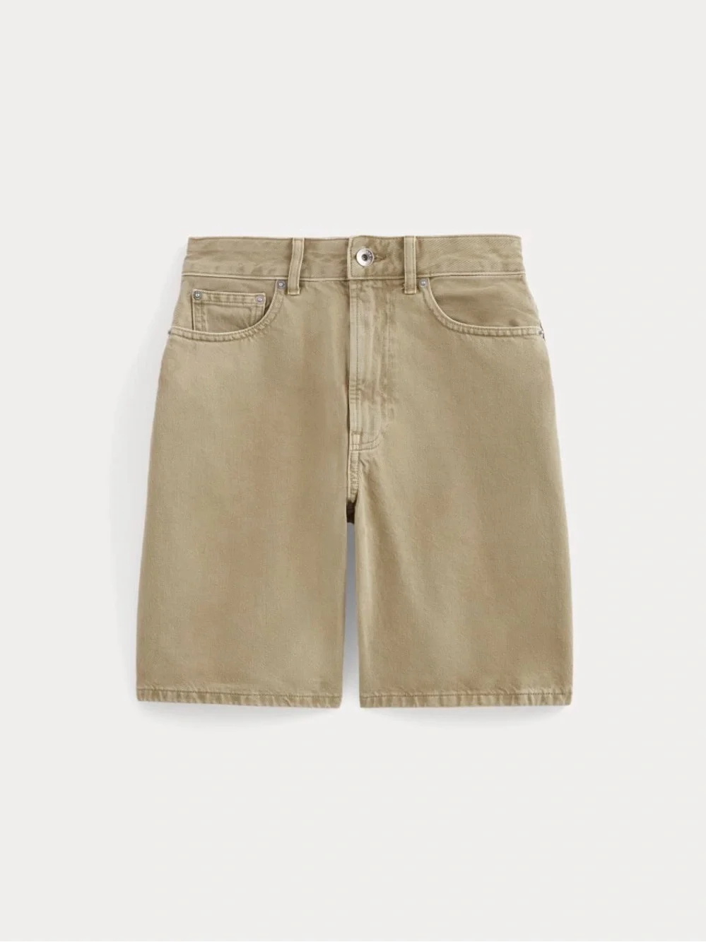 Everlane The Long A-Line Denim Shorts Garment-Dyed Tan Size 26 Regular NWOT